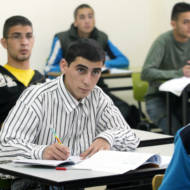 Palestinian students during class in East Jerusalem. (Orel Cohen / Flash90)