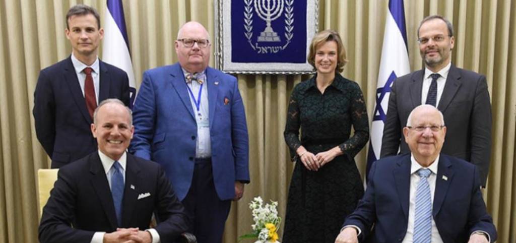 President Rivlin with the special envoys from the US and Europe (GPO/Mark Neiman)