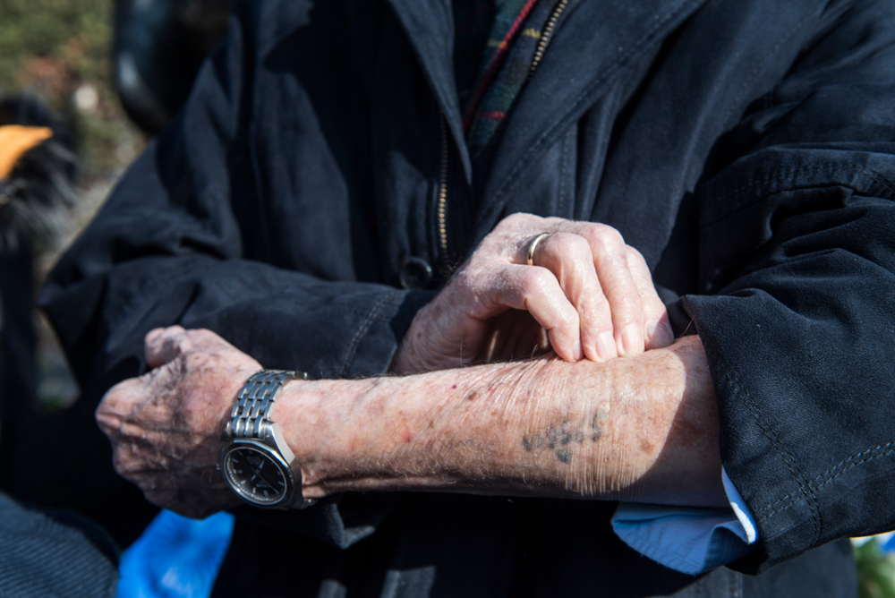 Number on arm of Holocaust survivor (Shutterstock)