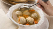 matzoh ball soup and rye bread