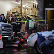 Emergency responders work at a kosher supermarket, the site of a shooting in Jersey City, N.J., Wednesday, Dec. 11, 2019.