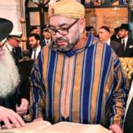 King Mohammed VI center visits synagogue at Bayt Dakira Jewish heritage center (Official handout via Algemeiner)