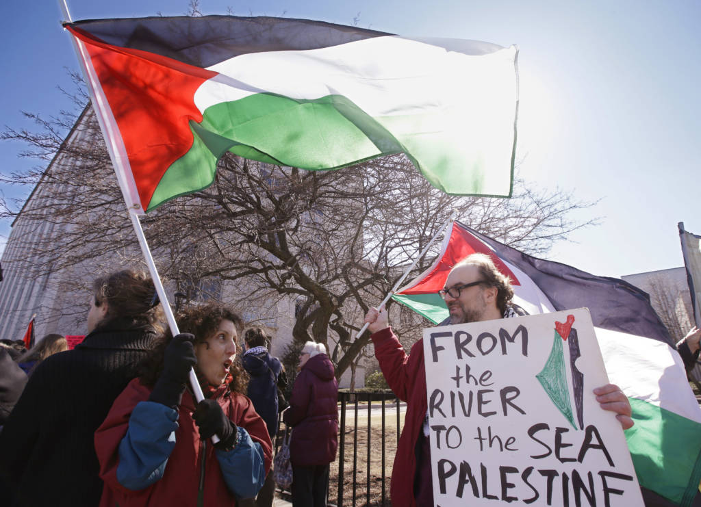 Campus protest of anti-Israel group.