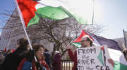 Campus protest of anti-Israel group.