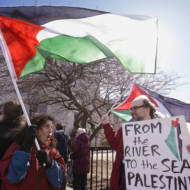 Campus protest of anti-Israel group.