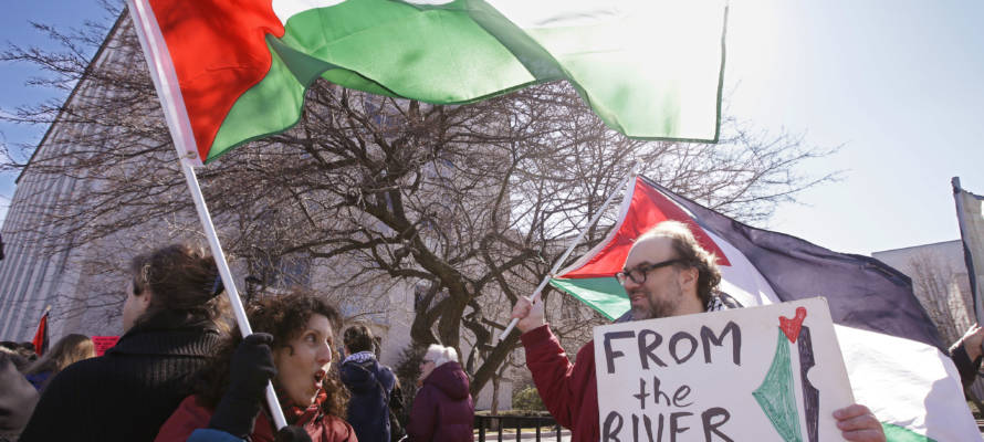Campus protest of anti-Israel group.