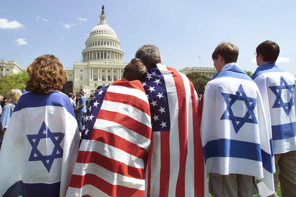 A rally of supporters of Israel at the Capitol in Washington