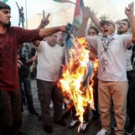 Israeli flag burning