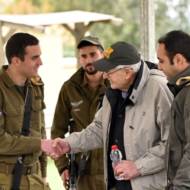 Holocaust survivor Irving Bienstock at an IDF base
