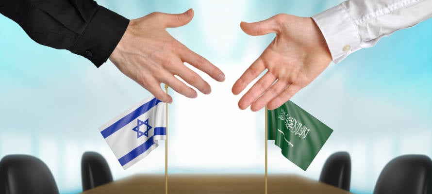 Israel and Saudi Arabia diplomats agreeing on a deal