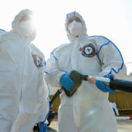 Firefighters disinfect coronavirus quarantine area Sheba medical center