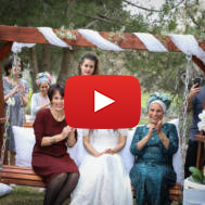 Bride Shiran Habush celebrates her wedding at a public park