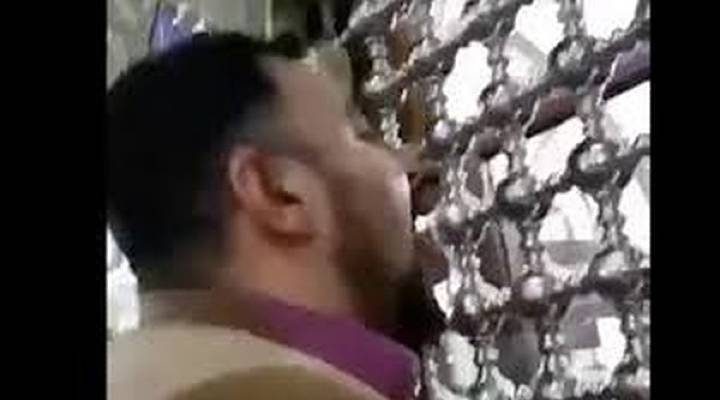 iran islamist licks shrine