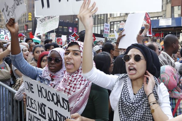 Anti-Israel protesters in the U.S.