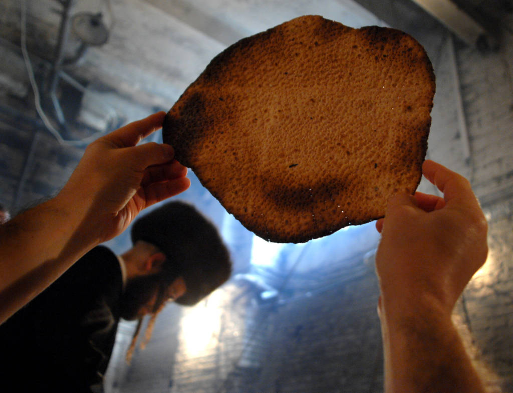 Baking matzah for Passover