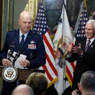 General John Raymond and Vice President Mike Pence