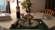 Solo seder table