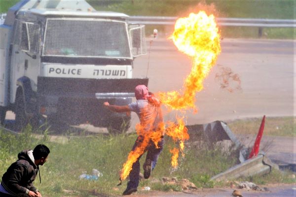 Molotov cocktail throwing Palestinian terrorist