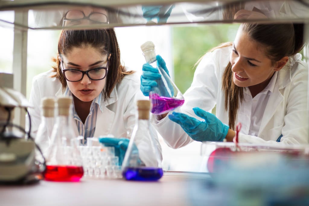 Researchers in a lab