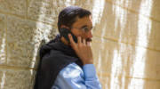 Man on phone in Jerusalem