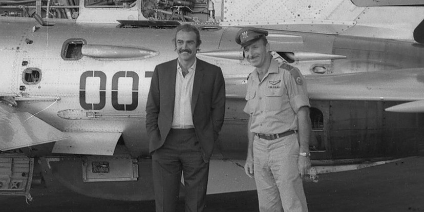 Sean Connery and Israeli Air Force commander Motti Hod