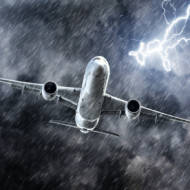 passenger airplane storm