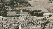 An aerial view of the Old City of Jerusalem