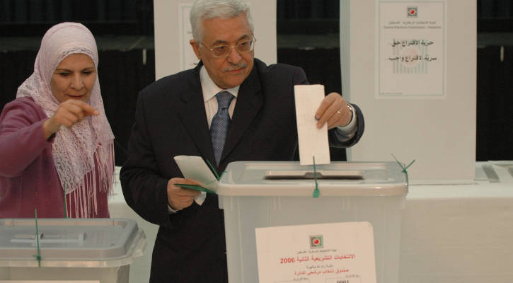 Mahomoud Abbas Abu Mazen voting
