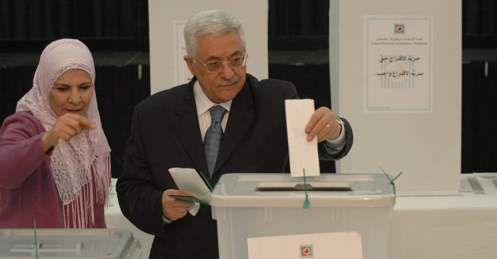 Mahomoud Abbas Abu Mazen voting