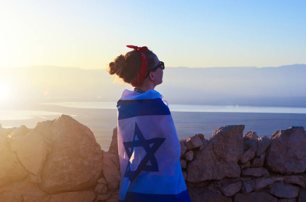 Jewish Girl with Israeli Flag