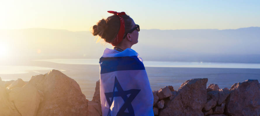 Jewish Girl with Israeli Flag