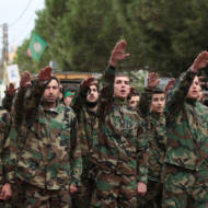 Hezbollah terrorists Nazi salute