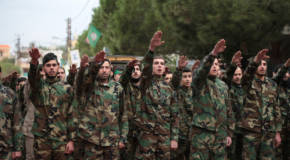 Hezbollah terrorists Nazi salute