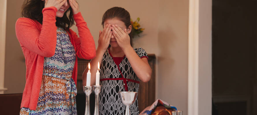 lighting Shabbat candles