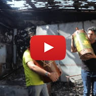 torched synagogue in Lod