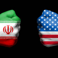 fight US iran flags