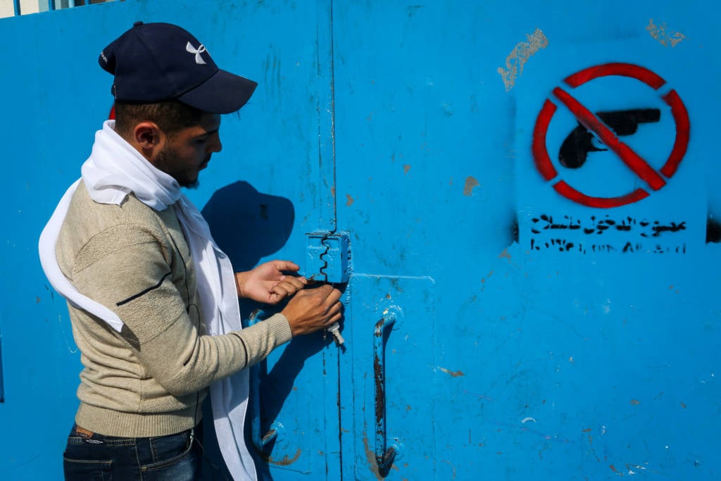 Palestinian UN school.