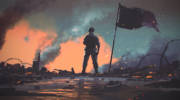 Soldier,Standing,Alone,After,The,War,In,Battlefield,,Digital,Art