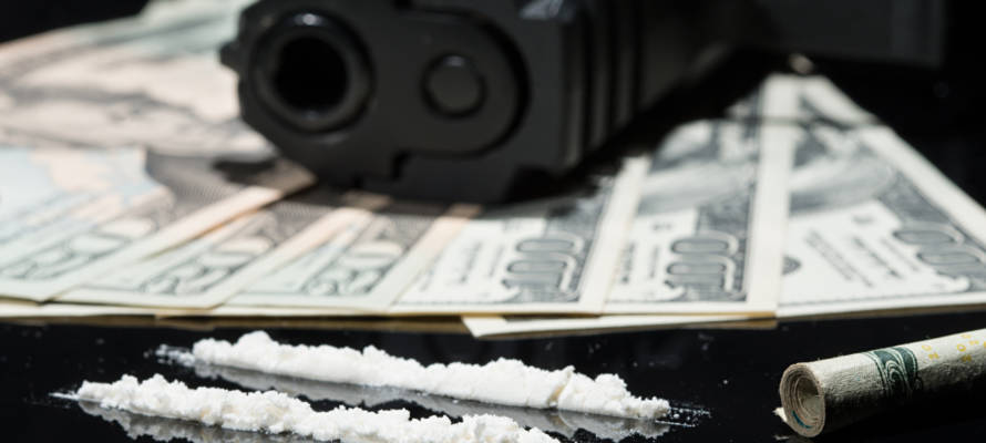 Illegal drug, money, and gun