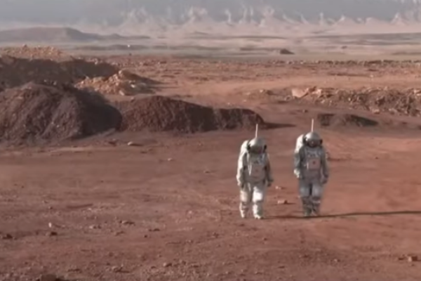 Ramon crater astronauts