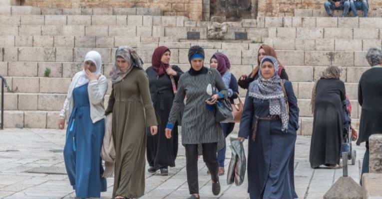 Arab women in Old City of Jerusalem