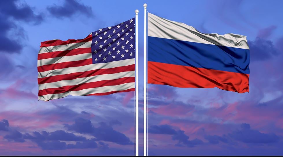 U.S. Russia flags