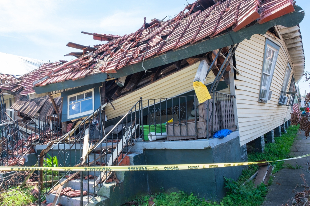 damaged home