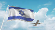 Israeli flag, plane