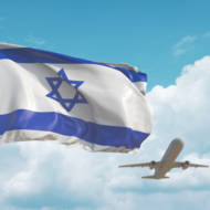 Israeli flag, plane