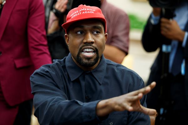 Kanye West during a meeting with then President Donald in 2018