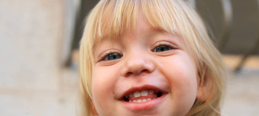 little girl smiling