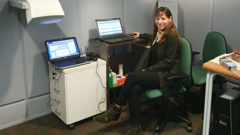 Dr. Karawani in her lab