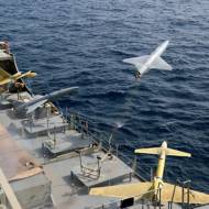 Iranian drones launched from a warship