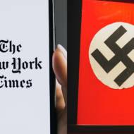 NY Times (L), swastika (R)